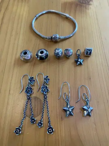 판도라 Pandora 팔찌 귀걸이 세트