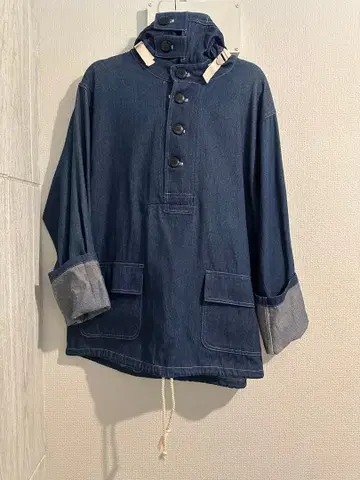 데님 후드티 풀오버 후드 부착 자켓 아노락 세일 진행 중