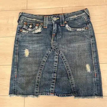 True Religion 타이트 스커트 Joey 모델 데님 블루