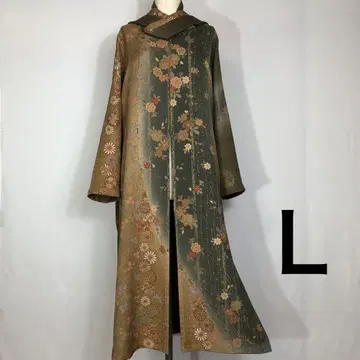 g. 기모노 리메이크 순수 실크 호몬기 롱 자켓 L 사이즈 스카프 포함