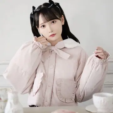 Honey Cinnamon 프릴 포켓 패딩 자켓
