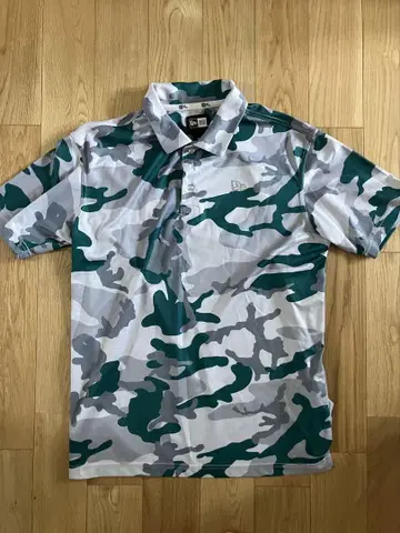 NEW ERA 카모 패턴 피케 셔츠 L