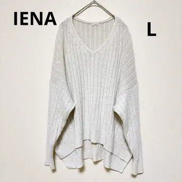 IENA 이에나 마 혼방 리브 니트 V넥 베이지 여성용