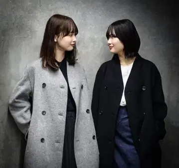 미사용급 무인양품 캐시미어 혼방 노카라 코트 MUJI Labo 더블