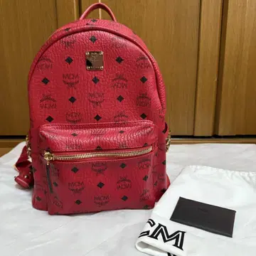 MCM 사이드 스터드 백팩 스몰 레드