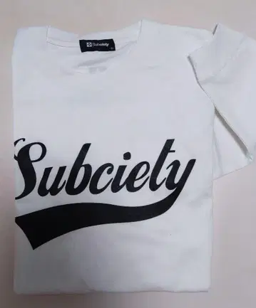 Subciety 로고 프린트 긴팔 티셔츠 화이트
