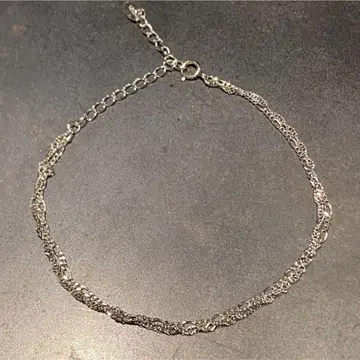 SILVER925 더블 체인 브레이슬릿/실버/블레스