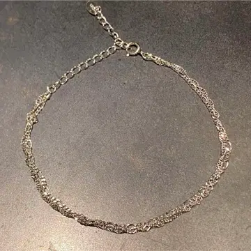 SILVER925 더블 체인 브레이슬릿/실버/블레스