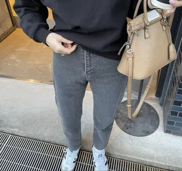 selectshopK 스트레이트 핏 앵클 데님 그레이 M 사이즈