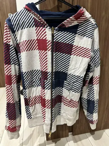 TOMMYHILFIGER 리버서블 체크 무늬 풀 집업 후드티