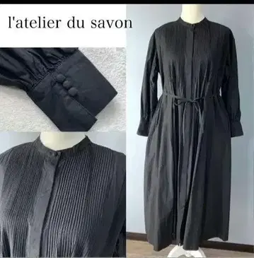 l'atelier du savon 핀턱 원피스 블랙