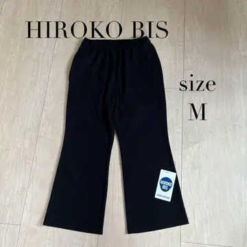 HIROKO BIS 따뜻한 릴랙스 블랙 팬츠 L