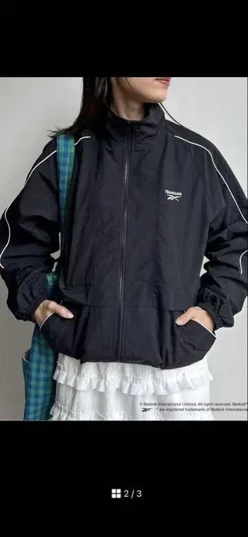 새상품급 Reebok ciaopanic 블랙 나일론 자켓 S