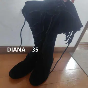 블랙 프린지 롱 부츠