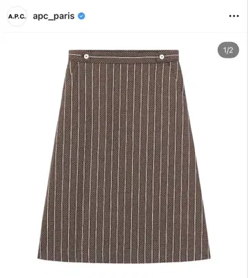 [ 새상품급 ] A.P.C. 스트라이프 x 도트 무늬 스커트 면 x 실크