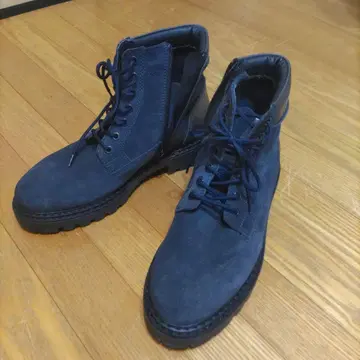 네이비 스웨이드 지퍼 달린 워크 부츠 26.0cm