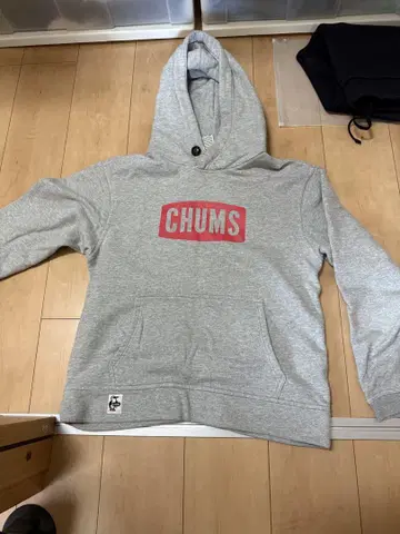 CHUMS 그레이 후드 부착 후드티
