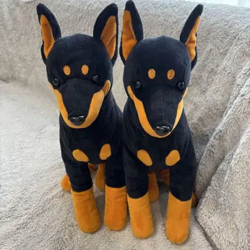 흐물흐물 도베르만 봉제 인형 블랙 2개 세트
