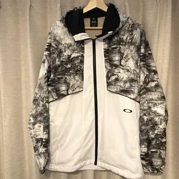 오클리 남성용 자켓 윈드브레이커 속기모 방풍 화이트 L