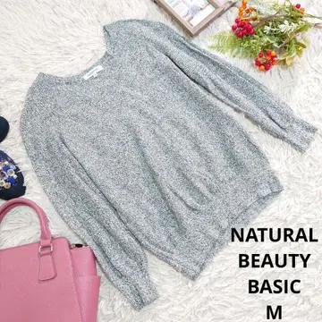 NATURALBEAUTYBASIC 니트 ( M ) 화이트/블랙/믹스/V넥