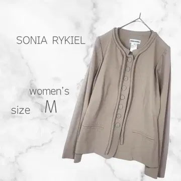새상품급 소니아 리키엘 노카라 자켓 히요쿠 버튼 탁한 베이지 울 혼방