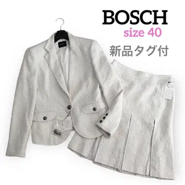 [택 포함 새상품] BOSCH 트위드 스커트 수트 셋업 화이트 40 라메