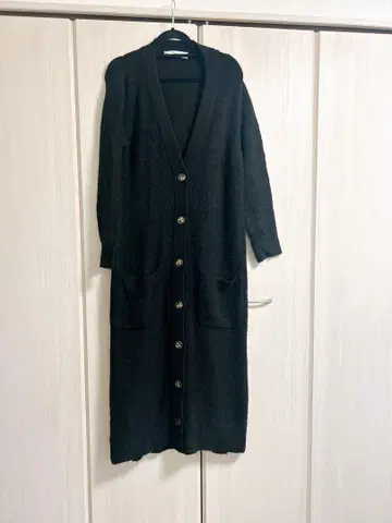 자라 롱 가디건 블랙