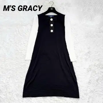 [ 새상품급 ] 엠즈 그레이시 원피스 리본 꽃 버튼 A라인 40