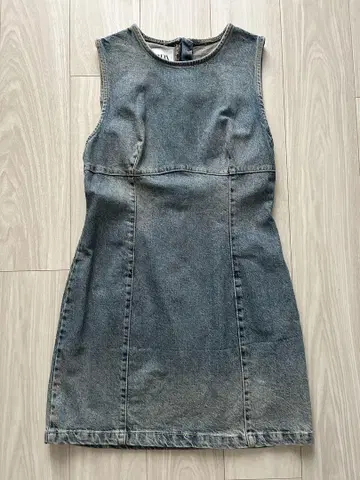 ZARA 데님 슬리브리스 미니 원피스
