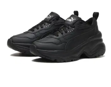 PUMA 우먼 시리아 웨지 스니커즈 블랙 통굽 스니커즈