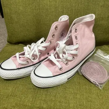 convers 핑크 하이컷 스니커즈 여분 끈 포함