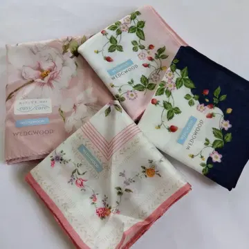WEDGWOOD 꽃무늬 손수건 4장 세트
