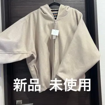 후드 부착 베이지 돌먼 코트