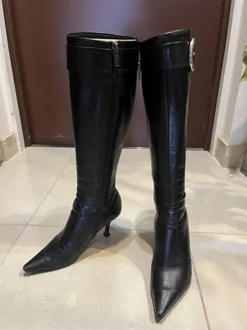 블랙 니하이 부츠 스틸레토