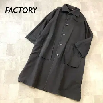 FACTORY 코튼 롱 코트 싱글 아웃포켓 블랙