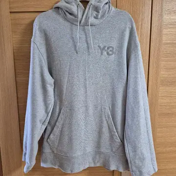 Y-3 그레이 로고 후드티