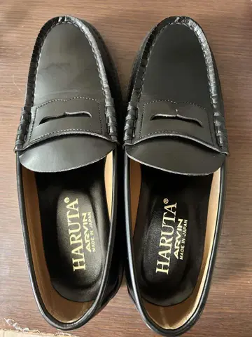 HARUTA 블랙 가죽 로퍼