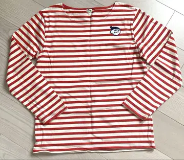 [ 새상품 ] 치치야스 긴팔 보더 셔츠 L 빨간색