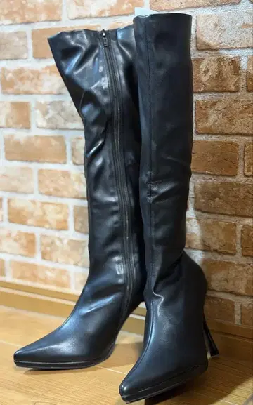 블랙 롱 부츠 하이힐 스틸레토