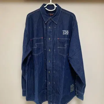 TRIPLE 5 SOUL 다크 네이비 데님 긴팔 셔츠 커버올