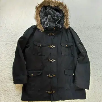 y2k 퍼 자켓 밀리터리 모즈 코트 2way 스터드 블랙