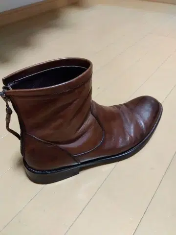 PADRONE 브라운 숏부츠 지퍼 포함