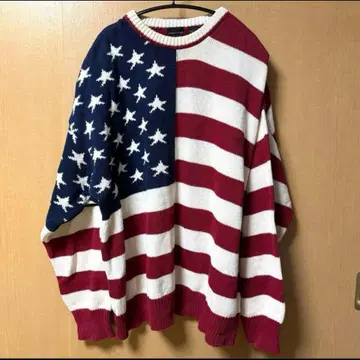 90's 구제 의류 USA STRUCTURE 성조기 컬러 니트 스웨터