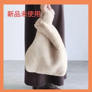 미사용 새상품 reca 토끼풍 퍼 토트백 라이트 베이지