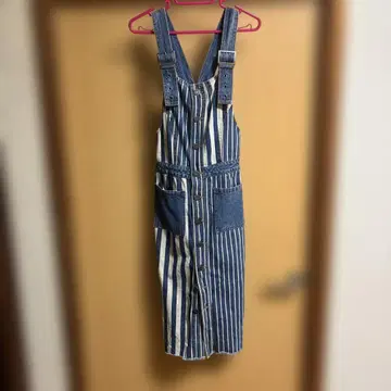 데님 오버롤 스커트