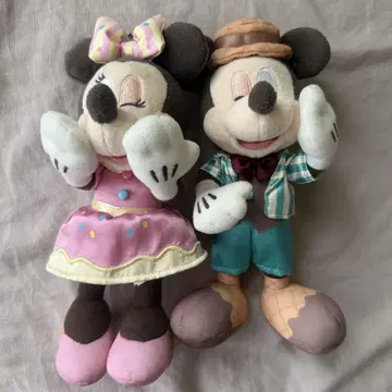 TDR Pink Pop Paradise 인형 배지 미키 & 미니