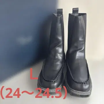 미사용품 블랙 사이드 고어 숏부츠 L 24~24.5