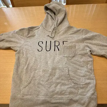 BEAMS 그레이 SURE 프린트 후드티
