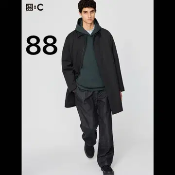 [ 새상품 ] UNIQLO C 턱 스트레이트 팬츠 BLACK 88