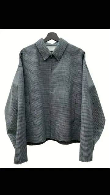 YOKE 그레이 체크 무늬 오버 사이즈 셔츠